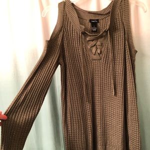 Cold shoulder sweater